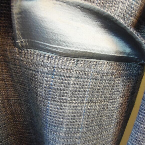 Vintage Hart Schaffner & Marx 100% Wool Blue Tone Tweed Sports Jacket Coat - Picture 11 of 12